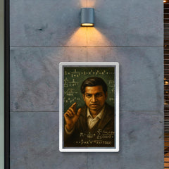 Srinivasa Ramanujan chalkboard intuition portrait poster 2