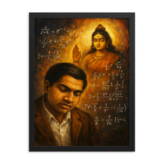 Srinivasa Ramanujan dream of Namagiri equations framed print on a plain backdrop in size 18"x24".