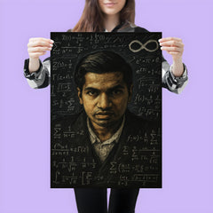 Srinivasa Ramanujan in chalk dense infinity vision poster 3