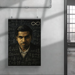 Srinivasa Ramanujan in chalk dense infinity vision poster 4