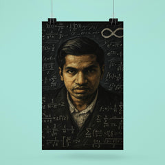 Srinivasa Ramanujan in chalk dense infinity vision poster 6