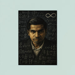 Srinivasa Ramanujan in chalk dense infinity vision poster 8
