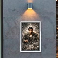 Srinivasa Ramanujan in chalk dusted equation storm poster 2