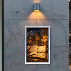 Srinivasa Ramanujan notebooks under temple lamplight poster 2