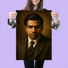 Srinivasa Ramanujan portrait poster 3