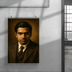 Srinivasa Ramanujan portrait poster 4
