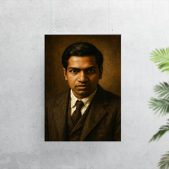 Srinivasa Ramanujan portrait poster 7