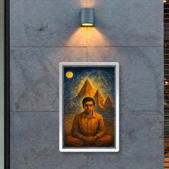 Srinivasa Ramanujan temple geometry dream scene poster 2