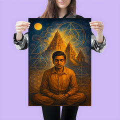 Srinivasa Ramanujan temple geometry dream scene poster 3