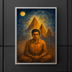 Srinivasa Ramanujan temple geometry dream scene poster 5