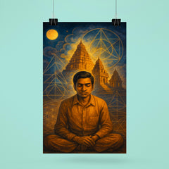 Srinivasa Ramanujan temple geometry dream scene poster 6