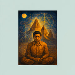 Srinivasa Ramanujan temple geometry dream scene poster 8
