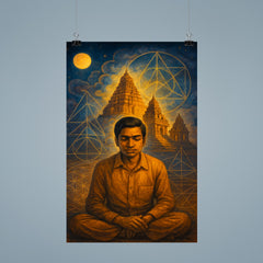 Srinivasa Ramanujan temple geometry dream scene poster 9