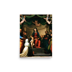 St Catherine of Siena poster on a plain backdrop in size 12"x16".