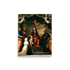 St Catherine of Siena poster on a plain backdrop in size 8"x10".