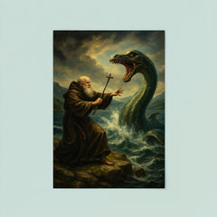 St Columba confronting the Loch Ness beast poster 8