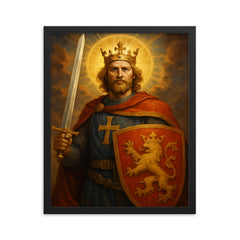 St Erik framed print on a plain backdrop in size 16"x20".