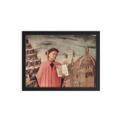 St Francis Preaching to the Birds  Giotto c 1297 framed print on a plain backdrop in size 12"x16".