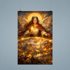 St Genevieve shielding Paris with candlelight poster 9