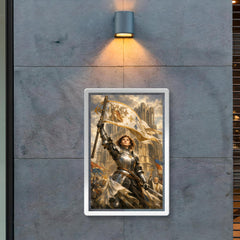 St Joan of Arc at Reims banner raised poster 2