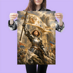St Joan of Arc at Reims banner raised poster 3