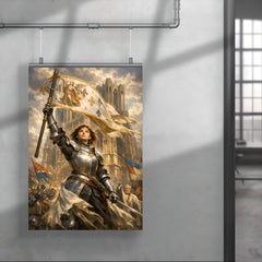 St Joan of Arc at Reims banner raised poster 4