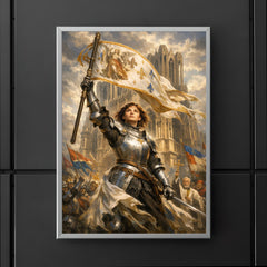 St Joan of Arc at Reims banner raised poster 5