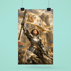 St Joan of Arc at Reims banner raised poster 6