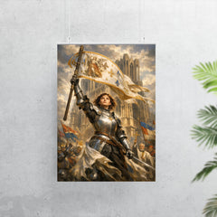 St Joan of Arc at Reims banner raised poster 7