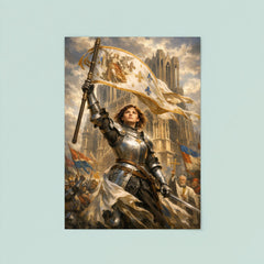 St Joan of Arc at Reims banner raised poster 8