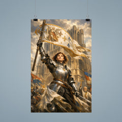 St Joan of Arc at Reims banner raised poster 9