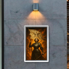 St Joan of Arc banner raised in blazing wind poster 2