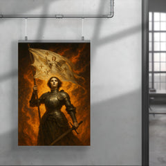 St Joan of Arc banner raised in blazing wind poster 4