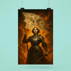 St Joan of Arc banner raised in blazing wind poster 6