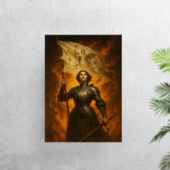 St Joan of Arc banner raised in blazing wind poster 7