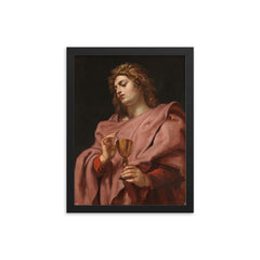 St John by Peter Paul Rubens framed print on a plain backdrop in size 12"x16".