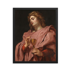 St John by Peter Paul Rubens framed print on a plain backdrop in size 16"x20".