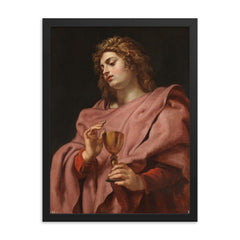St John by Peter Paul Rubens framed print on a plain backdrop in size 18"x24".