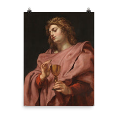 St John by Peter Paul Rubens poster on a plain backdrop in size 8"x10".