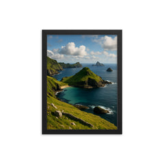 St Kilda Archipelago Scotland framed print on a plain backdrop in size 12"x16".