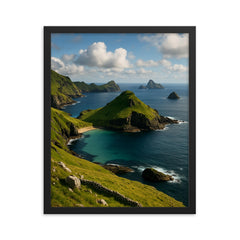 St Kilda Archipelago Scotland framed print on a plain backdrop in size 16"x20".