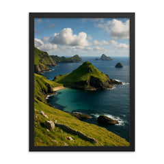 St Kilda Archipelago Scotland framed print on a plain backdrop in size 18"x24".