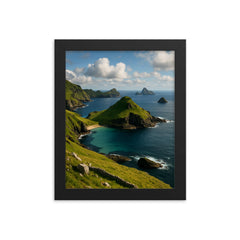St Kilda Archipelago Scotland framed print on a plain backdrop in size 8"x10".