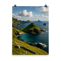 St Kilda Archipelago Scotland poster on a plain backdrop in size 8"x10".