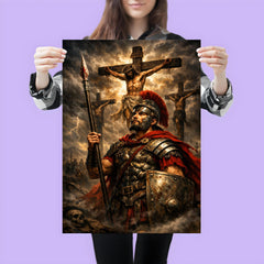 St Longinus beneath darkened crucifixion sky poster 3