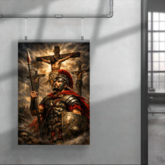 St Longinus beneath darkened crucifixion sky poster 4