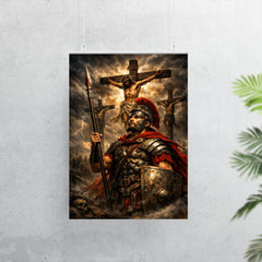 St Longinus beneath darkened crucifixion sky poster 7