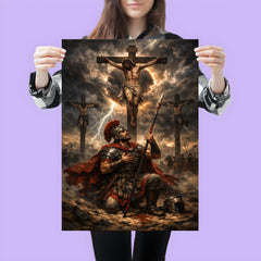 St Longinus beneath the crucifixion storm poster 3