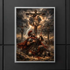 St Longinus beneath the crucifixion storm poster 5