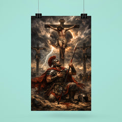 St Longinus beneath the crucifixion storm poster 6
